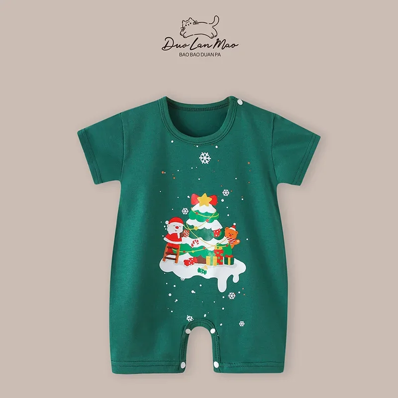 Baby First Christmas Costume Newborn Baby Boys Girls Thin Rompers Infant Short Sleeve Bodysuit Toddler Jumpsuit - Image 3