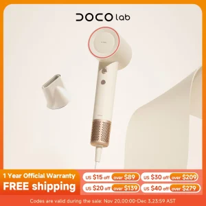 DOCO Hair Dryer High Speed 75m/s 200 million Negative Ions Hair Care 110000 Rpm Professional Lightweight Home Travel Gift
