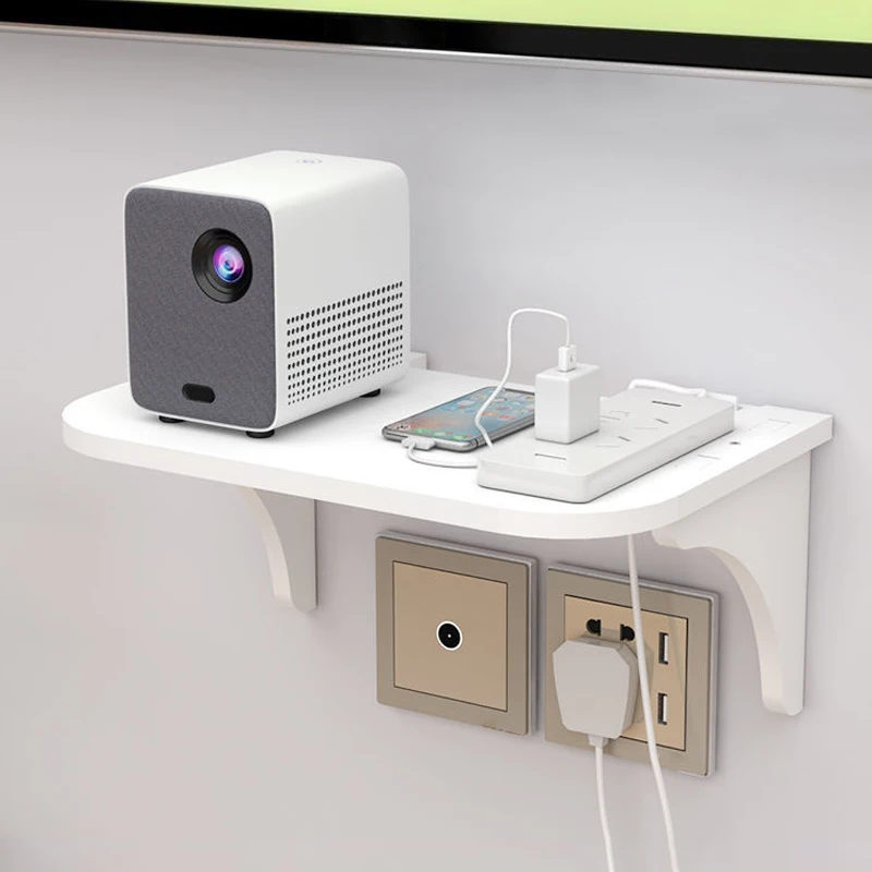 Wall Mount Floating Shelf with Hook Router Camera Power Strip Projector Set Top Box Hanging Storage Holder Home Office Organizer - Image 4