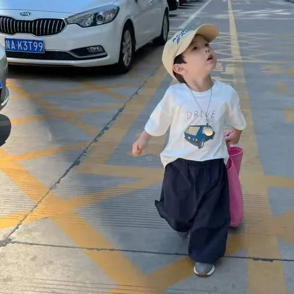 100% Cotton Half Sleeve T-shirt Boys Child 2024 Summer Baby Unisex Costume Sports Casual Tees Cartoon Car Trendy Pullover Shirt - Image 4