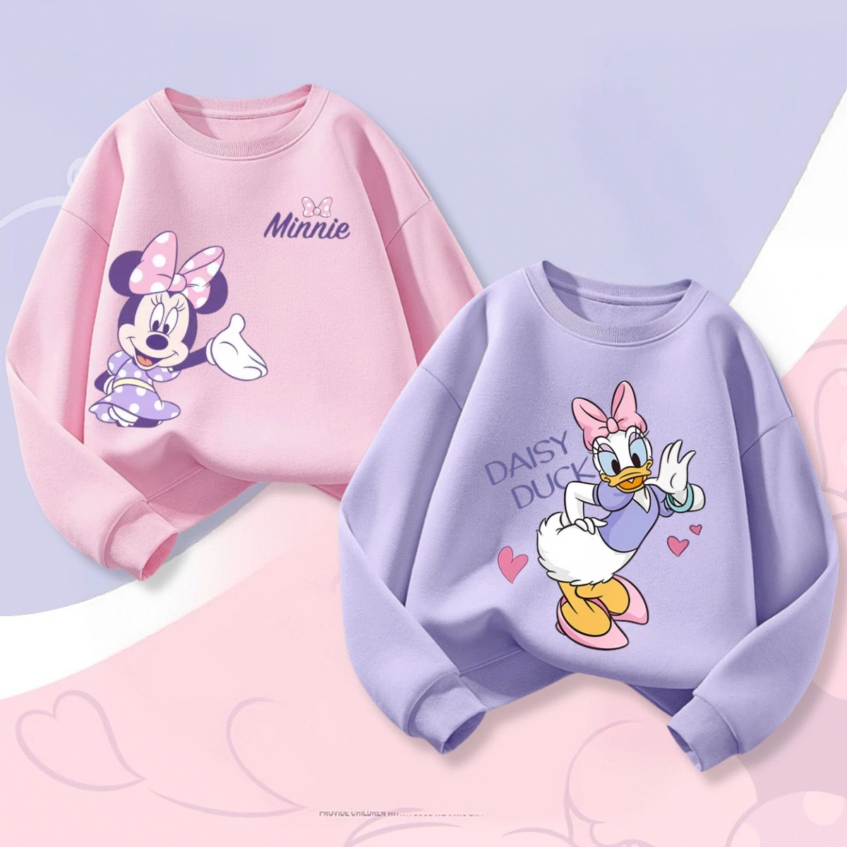 Printed Minnie Cute Baby Girl Long Sleeve Tops Sweatshirts Spring Autumn Loose Fashion Children's Clothes Casual Hoodie Crewneck