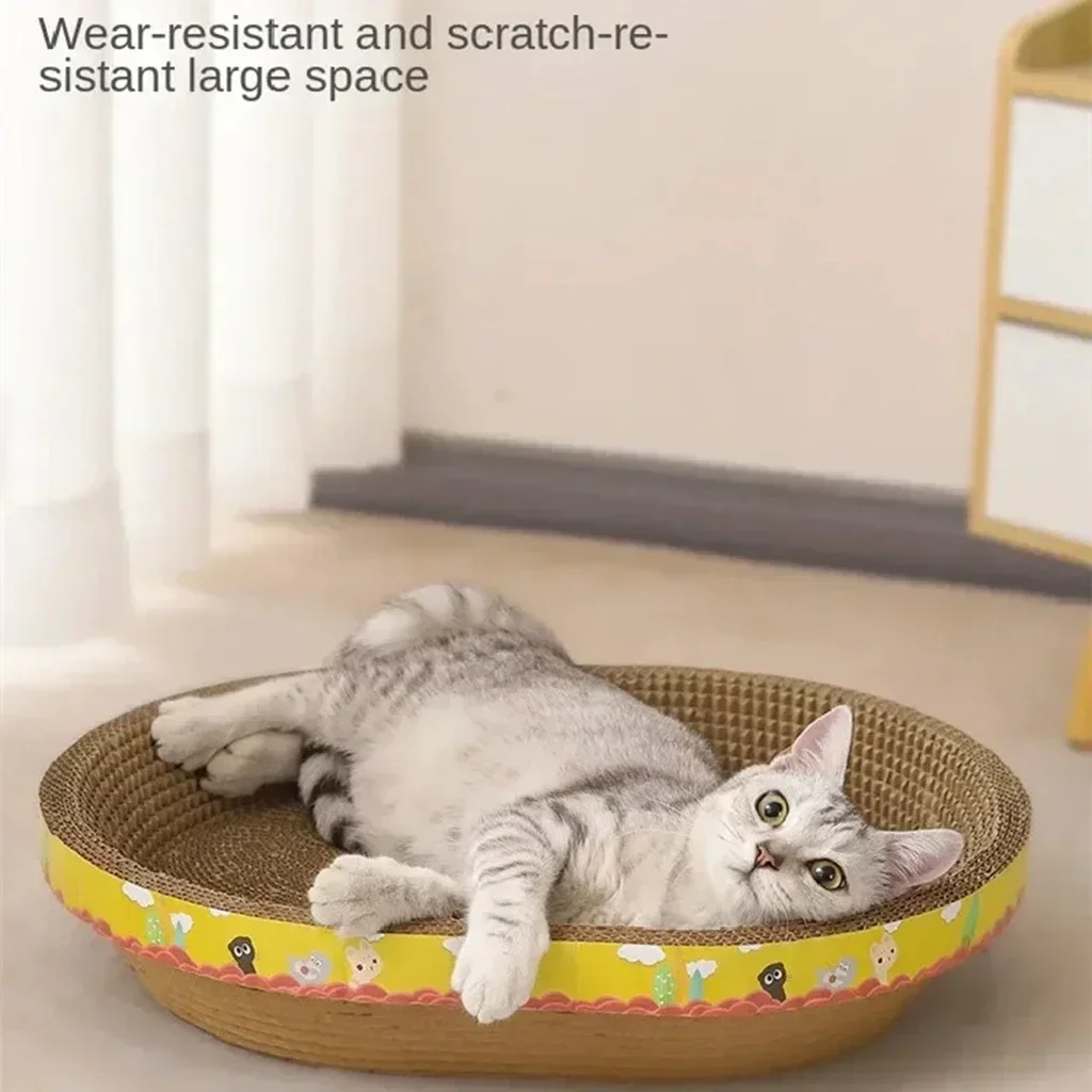 Cat Scratching Board Protect Furniture Grinding Claw Toys Oval Corrugated Paper Wear-resistant Cat Nest Cat Accessories - Image 5