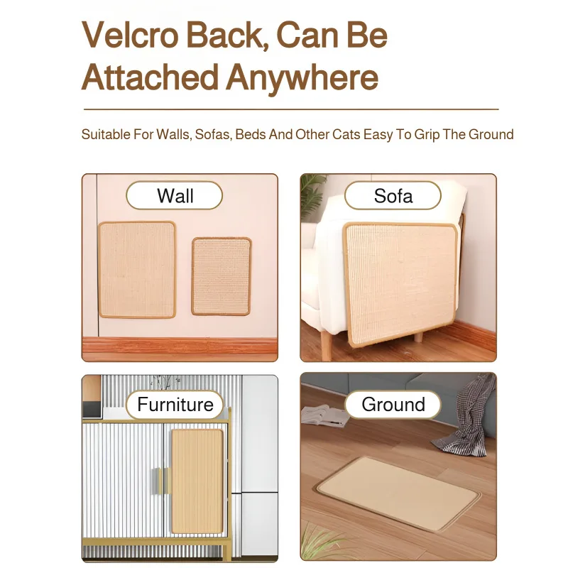 Cat Sisal Mat Furniture Wall Anti-Scratch Pad Wear-resistant Cat Scratching Board for Cat Paw Training Protect Couch and Carpets - Image 5