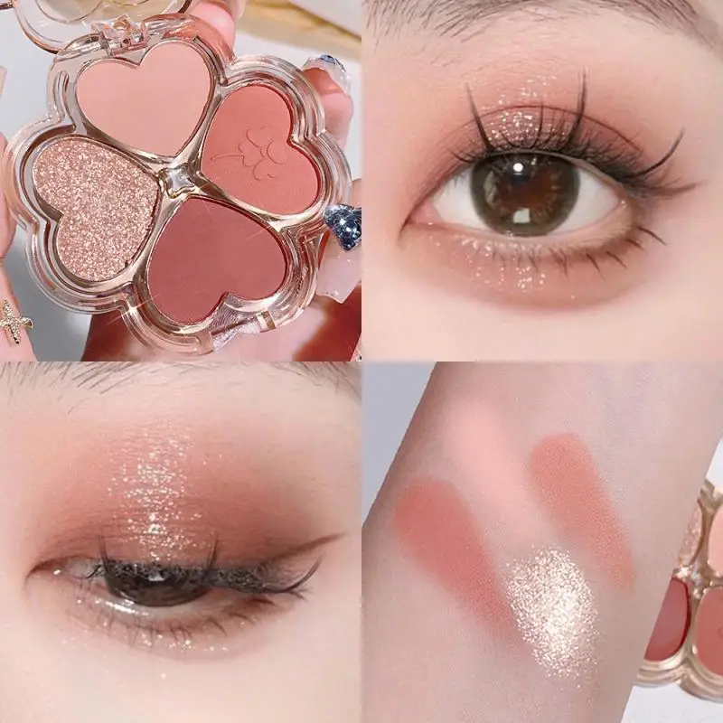 1/2PCS Makeup Palette Blush Dreamy Eye Makeup Clover Eyeshadow Palette Eye Shadow Eyeshadow Palette Trimming Fine Pearlescent - Image 6