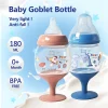 180ml Creative Tall Cup Baby Bottle for Drinking Water, Milk, and Juice, BPA Free