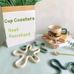 Geometrical Heat Resistant Silicone Mat Drink Cup Coasters Non-slip Pot Holder Table Placemat Kitchen Accessories Coasters Pads