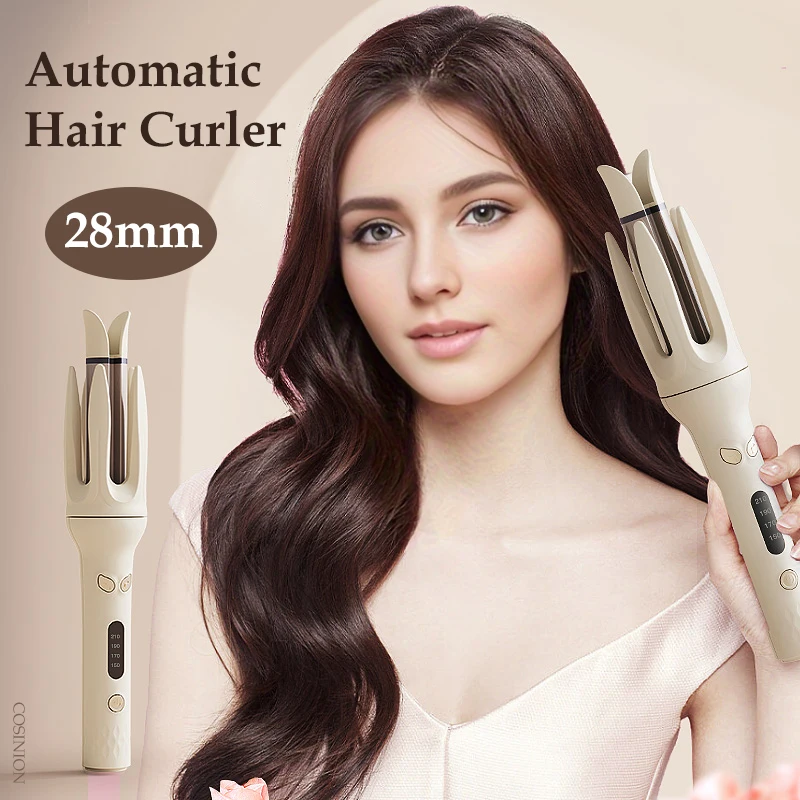 Automatic Hair Curler 28mm Negative Ions Electric Ceramic Curling Hair Stick Rotating Curl Waves Anti-Tangle Curling Iron Styler - Image 2