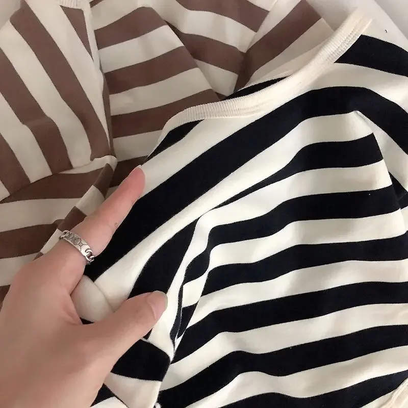 Spring Autumn Fashion Striped Children Long Sleeved T Shirt Loose Casual Kids Base Shirt Baby Boys Pocket Blouse Crewneck - Image 6