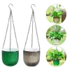 Self Watering Hanging Planters Indoor Flower Pot Outdoor Hanging Basket Plant Hanger with 3Hooks Drainage Hole Home Garden Decor
