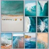 Modern Simple Ocean Landscape Poster Prints Beach Seascape Canvas Painting Wall Art Pictures for Living Room Home Decoration