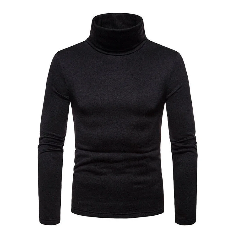 Autumn Winter Mens Turtleneck Sweaters Casual Thermal Long Sleeve Slim Fit Pullovers Stretch Basic Tops Sweatshirt Jumper TShirt - Image 2