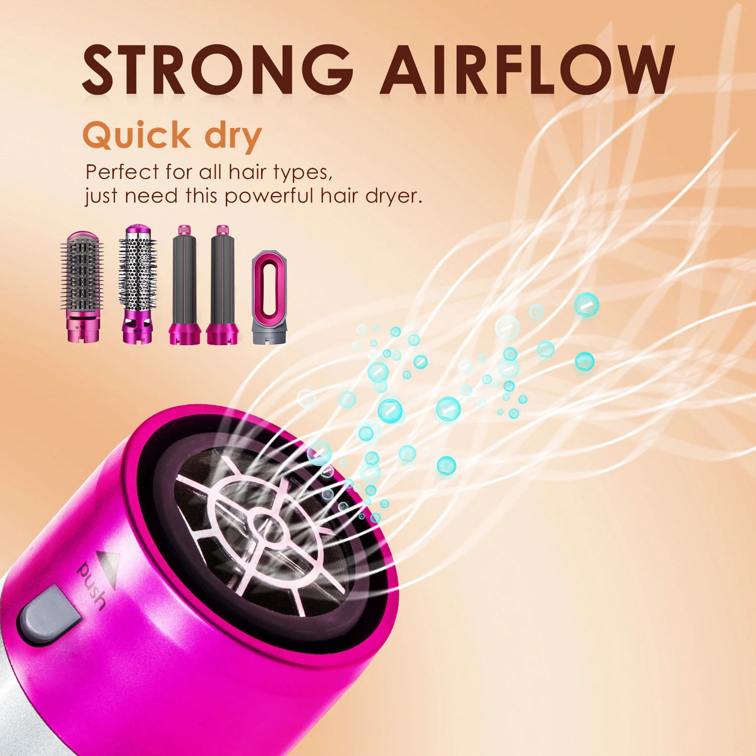 Multi Functional 5-In-1 Hair Dryer Hot Air Comb Curling Iron Dyso Air Bag Hairdresser Styling Tool Straightener Festival Gift - Image 3