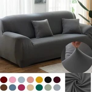 Elastic Sofa Covers Solid Color for Living Room L Shaped Sectional Corner Slipcovers Couch Chair Protector 1/2/3/4 Seater