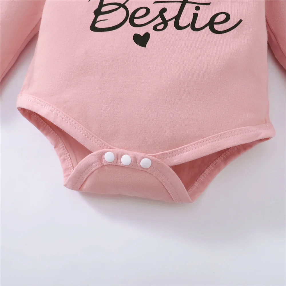 3PCS Newborn Baby Girl Daily Clothes Set Mama Print Long Sleeve Romper Top+Love Heart Print Pant+Headband Lovely Autumn Outfit - Image 3