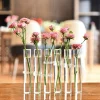 Creative Test Tube Glass Vase Transparent Folding Hydroponic Flower Set Combination A Row of Ornaments Home Decoration