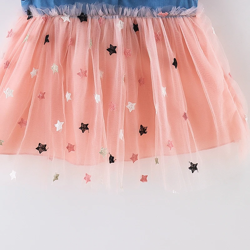(Girls 0-3 Years Old)New Summer Girls Dress Small Flying Sleeve Bow Cowboy Work Pompous Past Polka Dot Color Sweet Princess Dres - Image 5