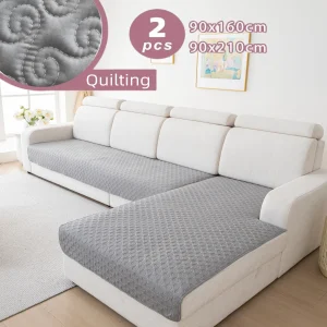2Pcs Quilted Sofa Slipcover Couch Cushion Covers L-Shape Sectional Couch Covers for Living Room Pet Mat Furniture Protector