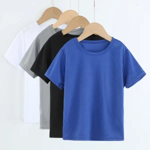 Children Short Sleeve T Shirt Boy Pure Girl Baby Leisure Wear Summer Ventilation Clothes Sports Quick-drying Top