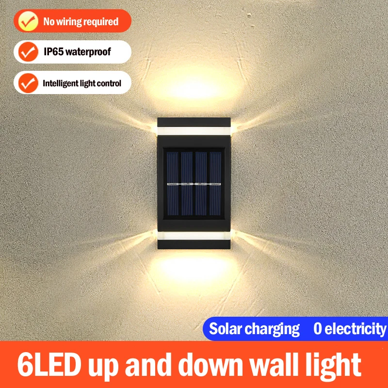 Solar Wall Lamp Outdoor Waterproof Solar Powered Up/Down Lighting for Garden Yard Home Exterior Decoration IP65 Solar Path Light - Image 3