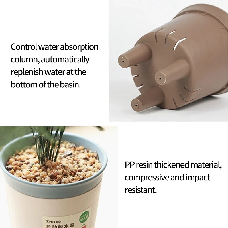 Double Layer Plant Pot Self Watering Pots for plants Hydroponics Flower Pot Plastic Lazy Automatic Water-Absorbing Plants Pot - Image 3