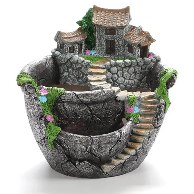 Succulent Plants Planter Flowerpot Resin Flower Pot Desktop Potted Holder Home Garden Decoration Plants Holder - Image 5