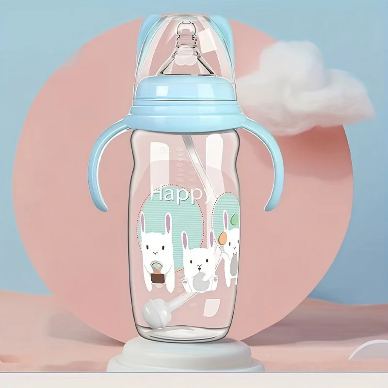 2pcs/1pc 330ML Baby Bottle with Handle, Formula Feeding Straw Bottle, Easy to Grip Design, Suitable for Baby'S Little Hands - Image 4