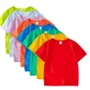 2025 Summer Children's T Shirt Candy Color 100%Cotton T-Shirts For Boys Girls Baby Blank Clothes Kids Tees Short Sleeve T Shirts