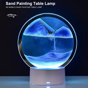 Quicksand Table Lamp, internet red hourglass decompression ornament 3D three-dimensional sand painting water painting colorful R