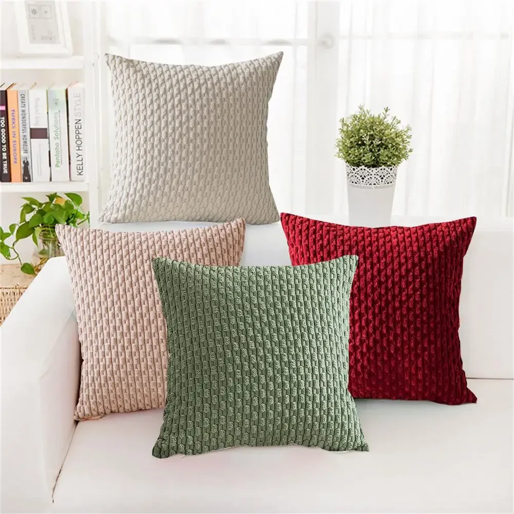 Sofa Throw Pillow Cover Invisible Zipper Soft Decorative Solid Color Couch Bed Sofa Corduroy Cushion Cover Home Decor 45x45CM - Image 5