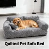 Winter Warmth Removable Washable Large Pet Bed Thickened Plush Sofa Bed Universal Pet Supplies