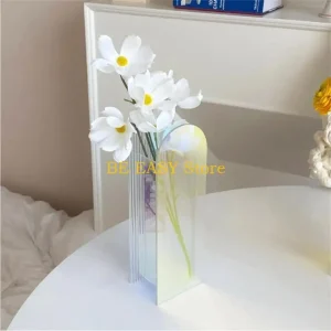 E28F Clear Colorful Acrylic Vase Organization Accessory New Year Party Decoration