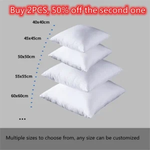 standard white bounce back pillow cushion core sofa car seat home interior decor pillows30x30/40x40/45x45/60x80cm