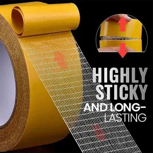 1pc Strong Double Sided Cloth Base Tape Translucent Mesh Waterproof Super Fixation Traceless High Viscosity Carpet Adhesive