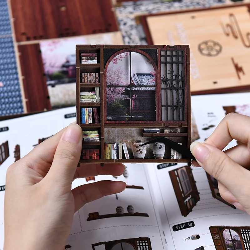 New Moss Lamp & Garden DIY Wooden Bookend 3D Puzzle - Hand Assembly Miniature House Model, Home Decor, Christmas Black Friday - Image 4