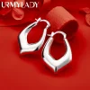 URMYLADY 925 Sterling Silver Charm Smooth Clip Earrings For Women Luxury Wedding Engagements Party Fashion Jewelry