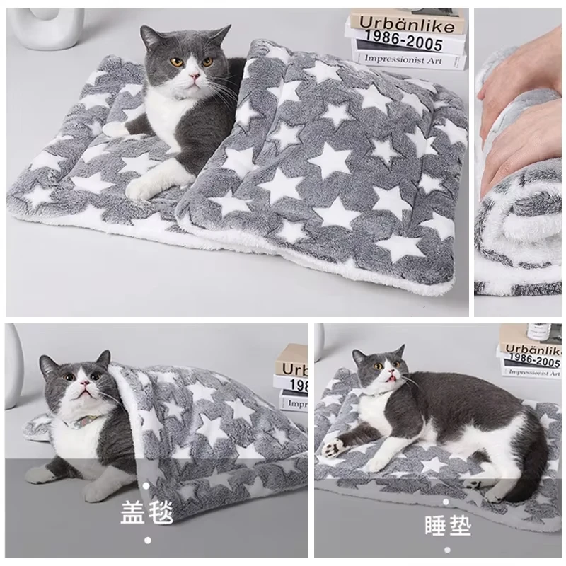 Flannel Pet Sleeping Mat Dog Bed Cat Litter Puppy Bed Dog Sofa Lovely Mattress Cushion for Small Large Dog Blanket Pet Supplies - Image 5