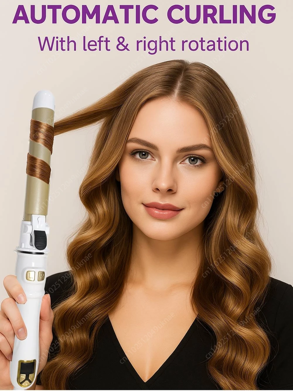 6 Fully Automatic Rotating Hair Curling Iron 28mm Ceramic Barrel Curler for Big Waves and Professional Hair Styling