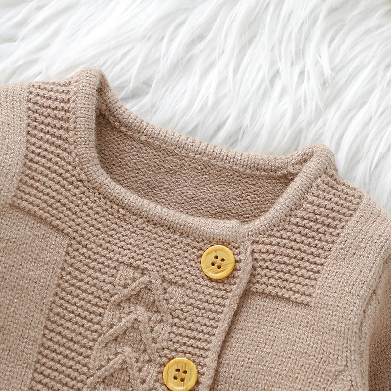 Infant Girls Clothes Sets Autumn Solid Long Sleeve Sweaters Cardigans+Pants Newborn Knitted Outfits 0-9m Toddler 2pcs Tracksuits - Image 3