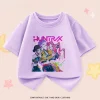 1-7 Age Children Clothing Summer T-shirt Print Demon Hunters Huntrix Fashion Baby Girls Tshirts Short Sleeved Tops Kids Tees