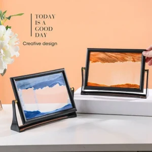 Rotatable Moving Sand Art Picture Home Decor Flowing Sand Glass Quicksand Painting Sandscapes Christmas Gift