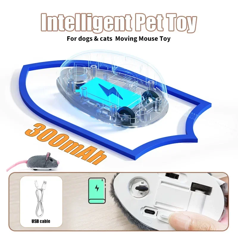 Electric Interactive Mouse Cat Toys Funny Plush Toy Smart Pet Interactive Movement Toys Fast Moving Pet Cat Accessories - Image 5