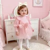 Autumn And Winter New Baby Girl Dress Sweet Bow, Baby Girl Party Princess Dress Children'S Clothing (9 Months To 3 Years Old)