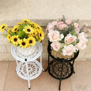 Metal Multi-layer Flower Stand for Succulent Green Radish, Indoor and Outdoor Living Room Balcony Flower Pot Holder, Floor-stand