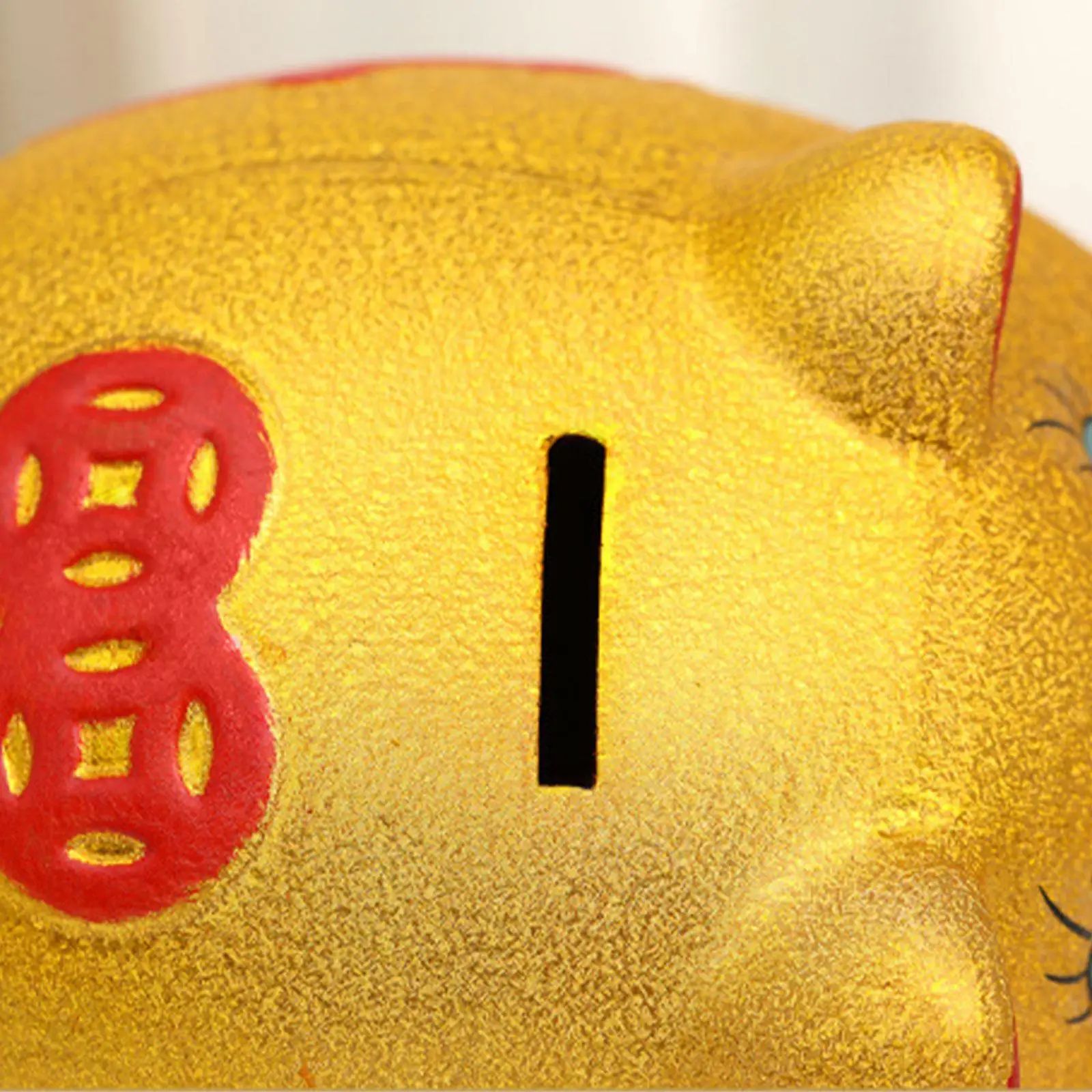 Ceramic Golden Pig Figurine Piggy Bank Table Ornament Adorable Money Box Pig Sculpture for Living Room Lovely Multifunctional
