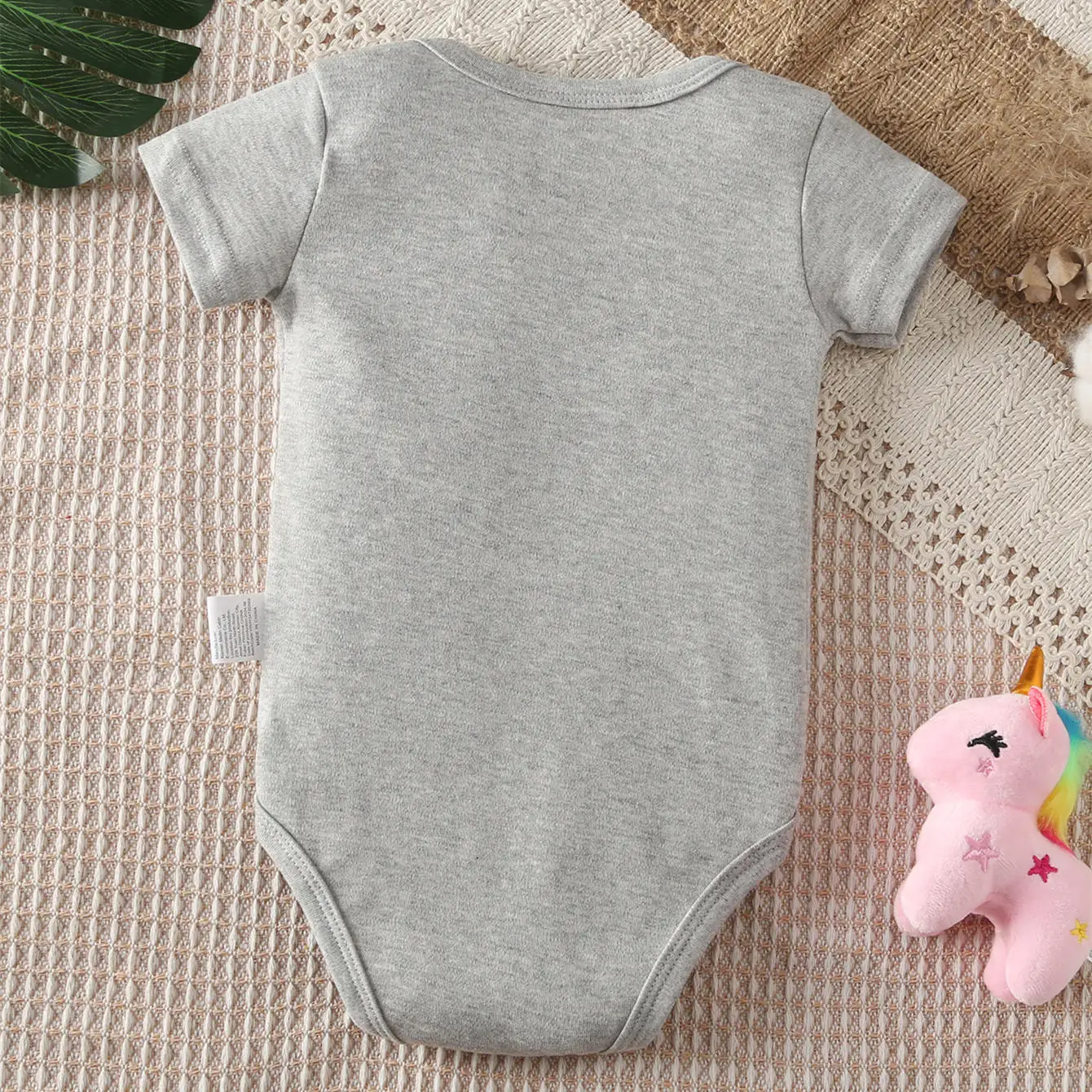 Custom Text (Baby's Name) Jumpsuit New Family Member Print Cotton Onesie 0-12 Months Triangle Romper Design DIY Newborn Clothes - Image 2