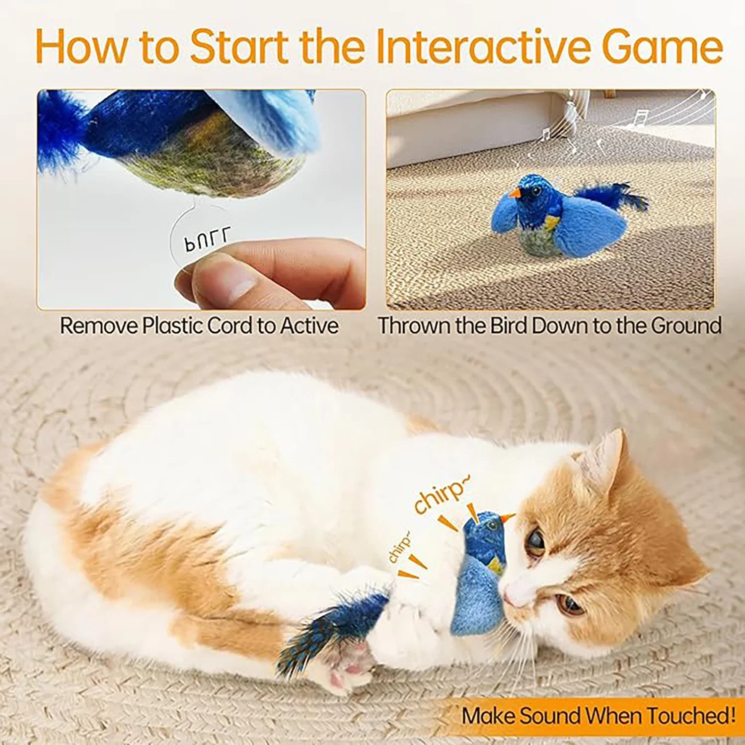 Indoor Interactive Birds Toy for Cat Chasing Teasing Toy Sounding Catnip Cat Teaser Toy Self-hilarity Wall Hanging Birds Cat Toy - Image 4