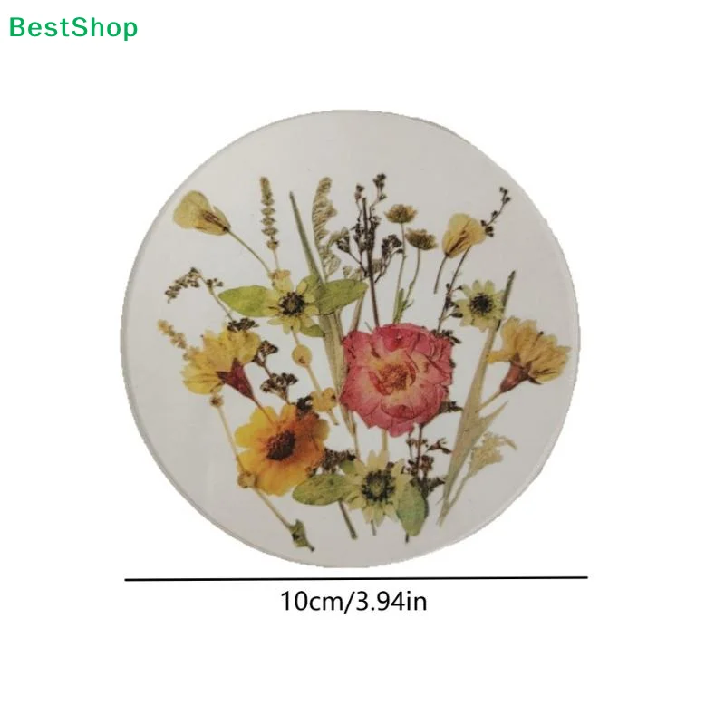 ♥Pressed Flower Resin Coasters Set-4pcs Natural Dried Flower Drink Mats,Transparent Decor Coasters for Home & Coffee Table - Image 6
