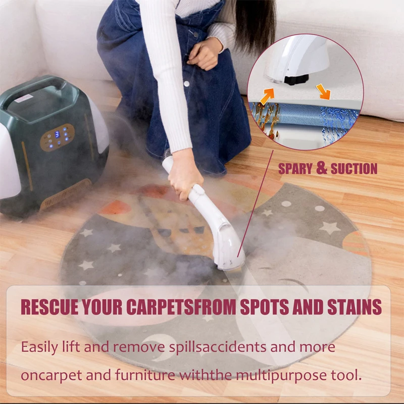 Professional Handheld car steam pressure washer with vacuum steam cleaner for couch carpet home - Image 3