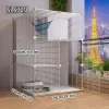 Easy to Install and Disassemble Multi-Layer Cat Cage, Large Space Cat House Villa, Small Animal Pet Cage