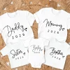 New Father Mother Kids Baby 2026 Family Matching Clothes Short Sleeve Ops Matching Clothes Family Look T-Shirts O